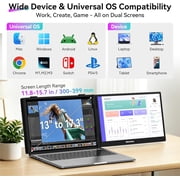 Blackview 14 Laptop Screen Extender, FHD 1080P IPS Portable Monitor for 13-17.3 Laptops, Built-in Speaker, USB-C/HDMI Plug and Play, Lightweight 2.2lbs Compatible with Windows Mac Switch PS5