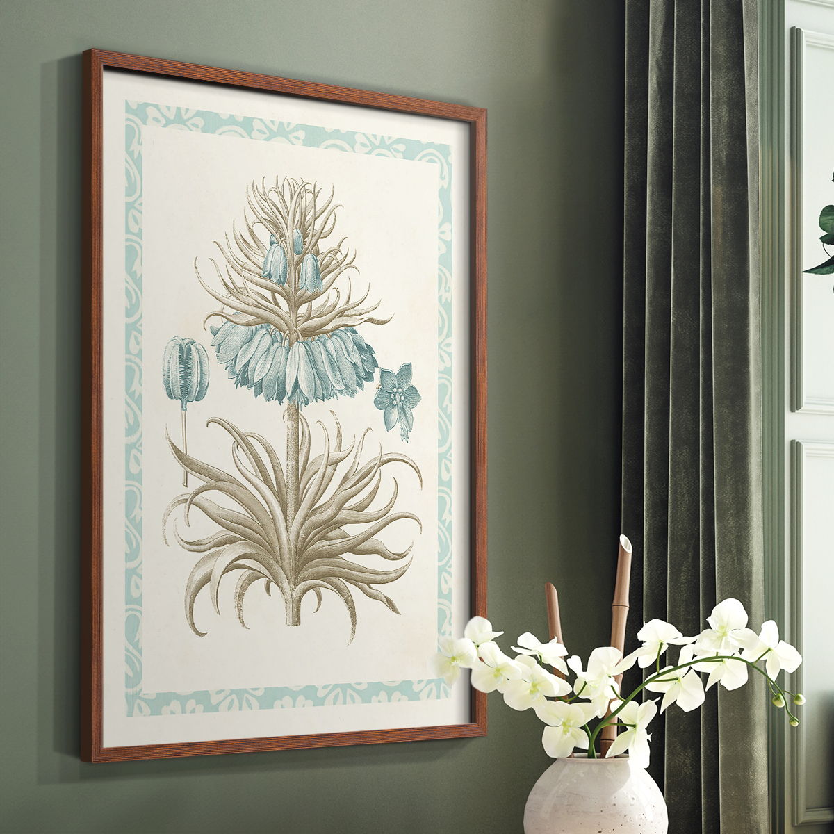 Willow Blue Besler II Framed Print - Solid Wood in Single Picture Frame Solid Wood 2 Framed Print