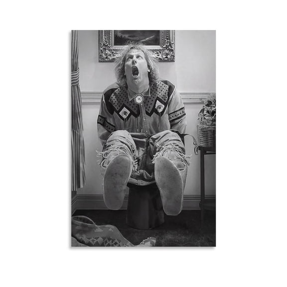 Funny Movie Poster Black And White Dumb And Dumber Bathroom, Toilet Wall Art Canvas Painting Room Aesthetic Poster Print Art Wall Painting Canvas Posters Gifts Modern Bedroom Decor 16x24inch(40x60cm)