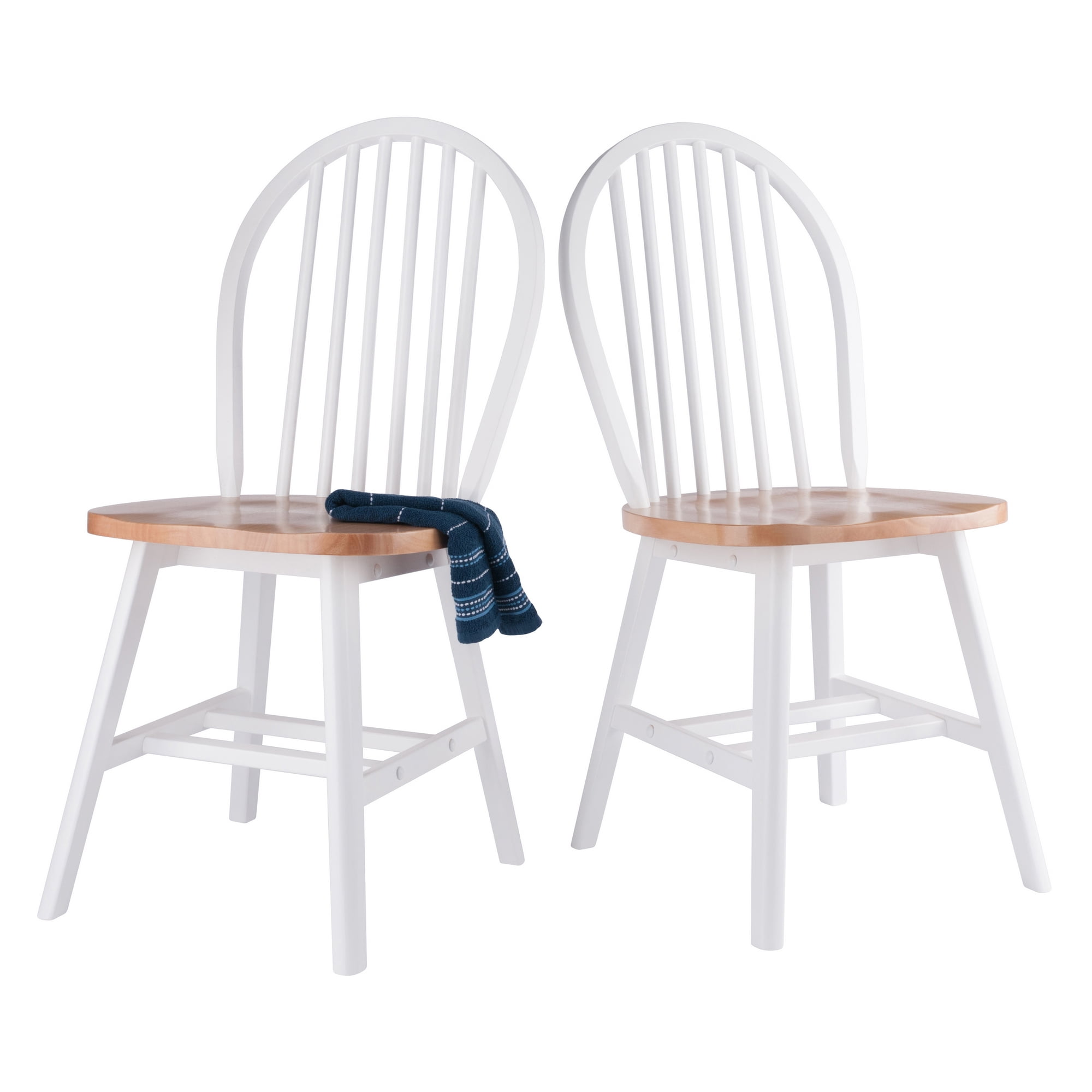Winsome Windsor 2-Pc Chair Set, Natural & White Finish