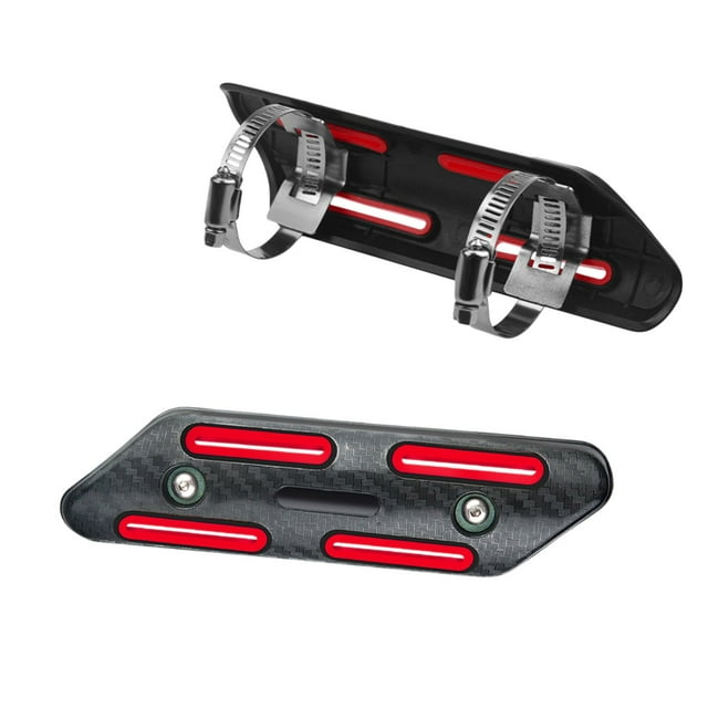 Red Motorcycle Exhaust Pipe Cover Heat Protective Design 7.28X1.97X0.39 Inches Aluminum Alloy For Bike Modification Red
