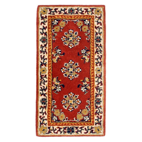 Hearth Oriental Rectangular Rug - Color: Burgundy, Size: 56" H x 26" W