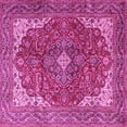 thumbnail image 1 of Ahgly Company Indoor Square Medallion Pink Traditional Area Rugs, 5' Square, 1 of 4