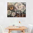 thumbnail image 2 of Creowell Dandelion Wall Art Dandelion Butterflies Canvas Wall Art Rustic Dandelion Paintings Print Wall Posters Home Bedroom Bathroom Decoration Modern Artwork Decor 20X16inch, 2 of 3