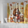 thumbnail image 4 of Welcome Fall Basset Hound Enjoys School Time Autumn Fall Leaves Shower Curtain Bassets Dog Breed Lovers Gifts Idea Waterproof Bathroom Bathtub Curtain - 02013, 4 of 5