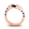 thumbnail image 4 of 1.20 Carat Natural Diamond Black Onyx & Blue Sapphire Gemstone Stylish Bridal Ring for Ladies Solid 18K Rose Gold Size 11 by Diamond-Capitals, 4 of 8