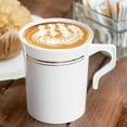 thumbnail image 3 of Smarty 8 oz. White with Silver Edge Rim Round Plastic Coffee Mugs 120ct, 3 of 3