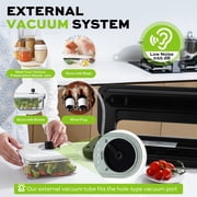 NOVODESK Vacuum Sealing Machine with 12 Bags, 80Kpa Food Sealer Machine,Wet and Dry Food Storage, Built-in Cutter, Compact Design