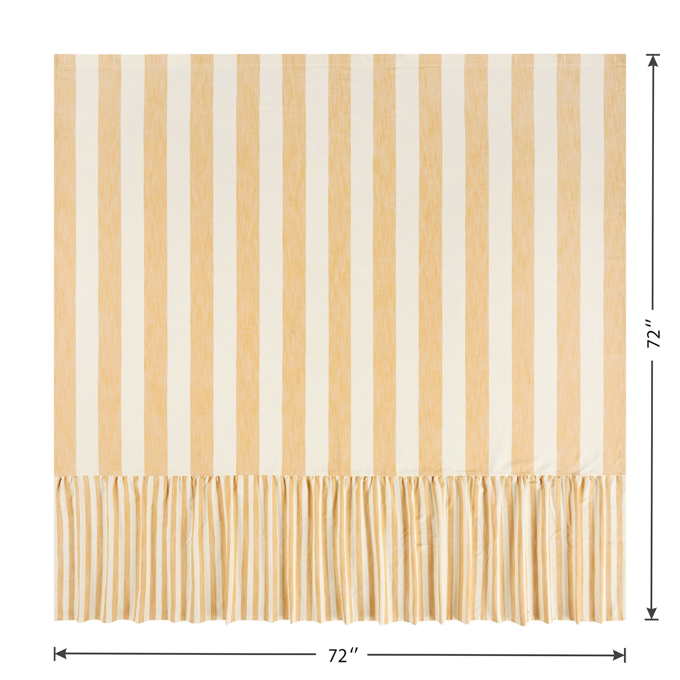 Beautiful Amber Yellow Mix & Match Stripe Shower Curtain by Drew Barrymore, Cotton & Polyester, 72" x 72"