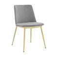 thumbnail image 2 of Messina Modern Velvet and Gold Metal Leg Dining Room Chairs - Set of 2, 2 of 3
