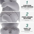 thumbnail image 2 of FONWILYO Cute Otter Shape Silicone Tea Infuser Easy Clean Tea Filter Fun Kitchen Gadget Present Grey, 2 of 7