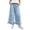 Light Blue, variant on Mutghys Wide Leg Jeans for Women Ruffle Hem Elastic Waist Drawstring Solid Color Denim Jeans with Pockets Vacation Party Loose Comfy Casual Jeans S-2XL