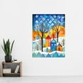 thumbnail image 2 of Abstract Winter Snowfall Folk Art Extra Large XL Wall Art Poster Print, 2 of 3