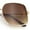 Gold - Brown, variant on Womens Curved Concave Face Rectangle Oversized Metal Rim Sunglasses Silver - Black
