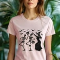 thumbnail image 5 of Dancing Skeletons Witch Shirt – Funny Halloween Ghost Dance Tee, Azalea, Size L, 5 of 6