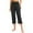 Black, variant on Lightweight 3/4 Trousers for Women Loose Fit Plain Casual Pants with Pockets Soft Fabric Yoga Tights Performance Sports Bottoms