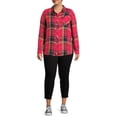 thumbnail image 3 of Terra & Sky Women's Plus Size Plaid Button-Down Shirt, 3 of 5