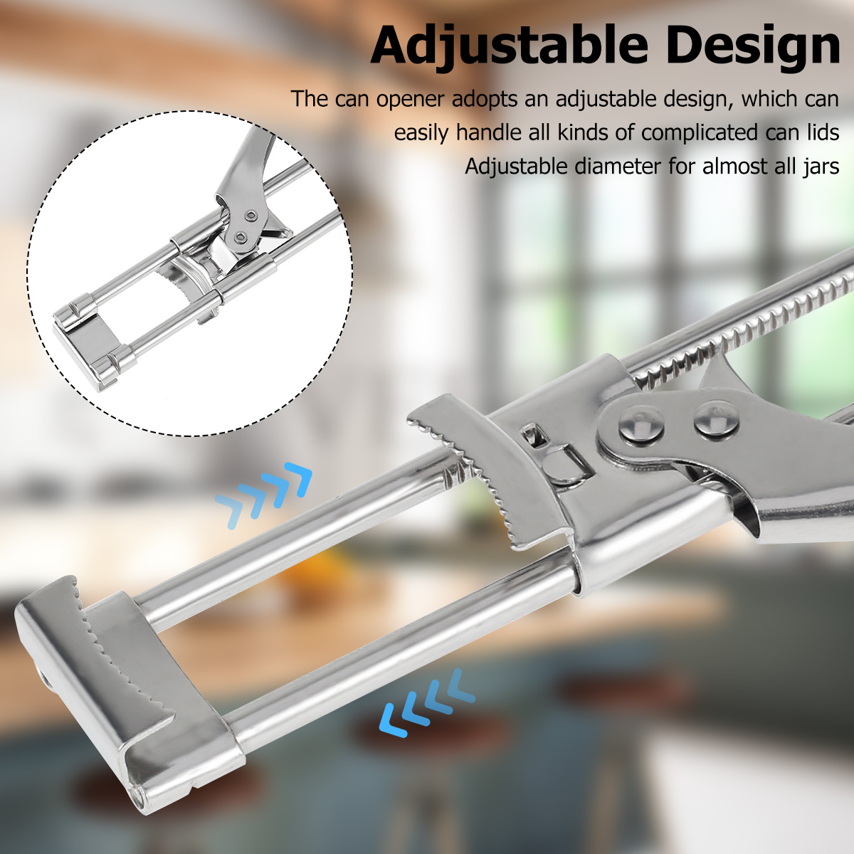 Tzgsonp Adjustable Jar & Bottle Opener，Multifunctional Stainless Steel