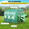 thumbnail image 5 of VEVORbrand Walk-in Tunnel Greenhouse, 10 x 7 x 7 ft Portable Plant Hot House w/ Galvanized Steel Hoops, 1 Top Beam, Diagonal Poles, Zippered Door & 6 Roll-up Windows, Green, 5 of 9