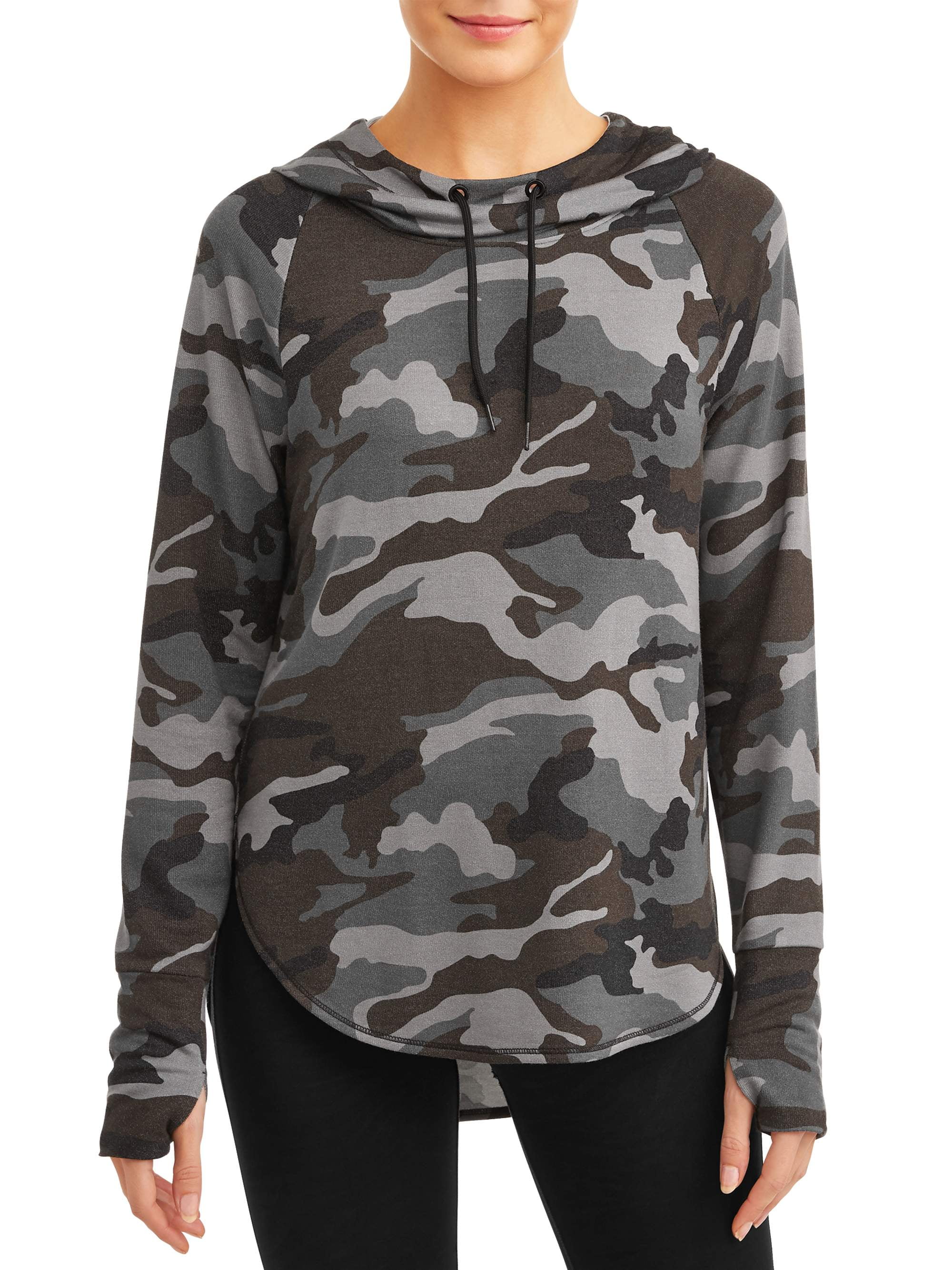 Avia Women's Athleisure French Terry Camo Print Hoodie - Walmart.com