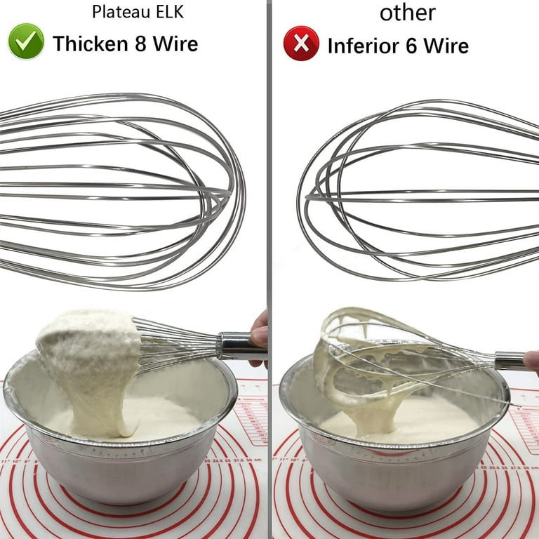 Travelwant Stainless Steel Whisks, Wire Whisk Set Wisk Kitchen Tool Kitchen Whisks Balloon Wire Whisk for Cooking, Blending, Whisking, Beating
