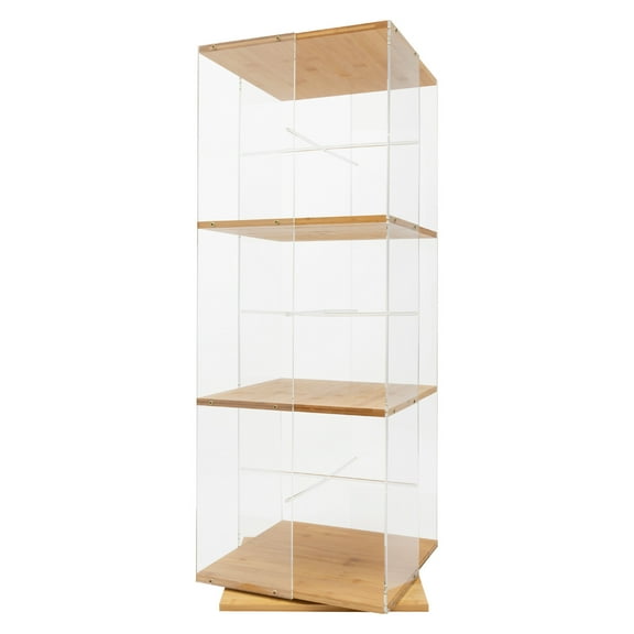CRXX 3 Tier Clear Freestanding Bookshelf ,Acrylic Bookcase Book Display Storage Shelf