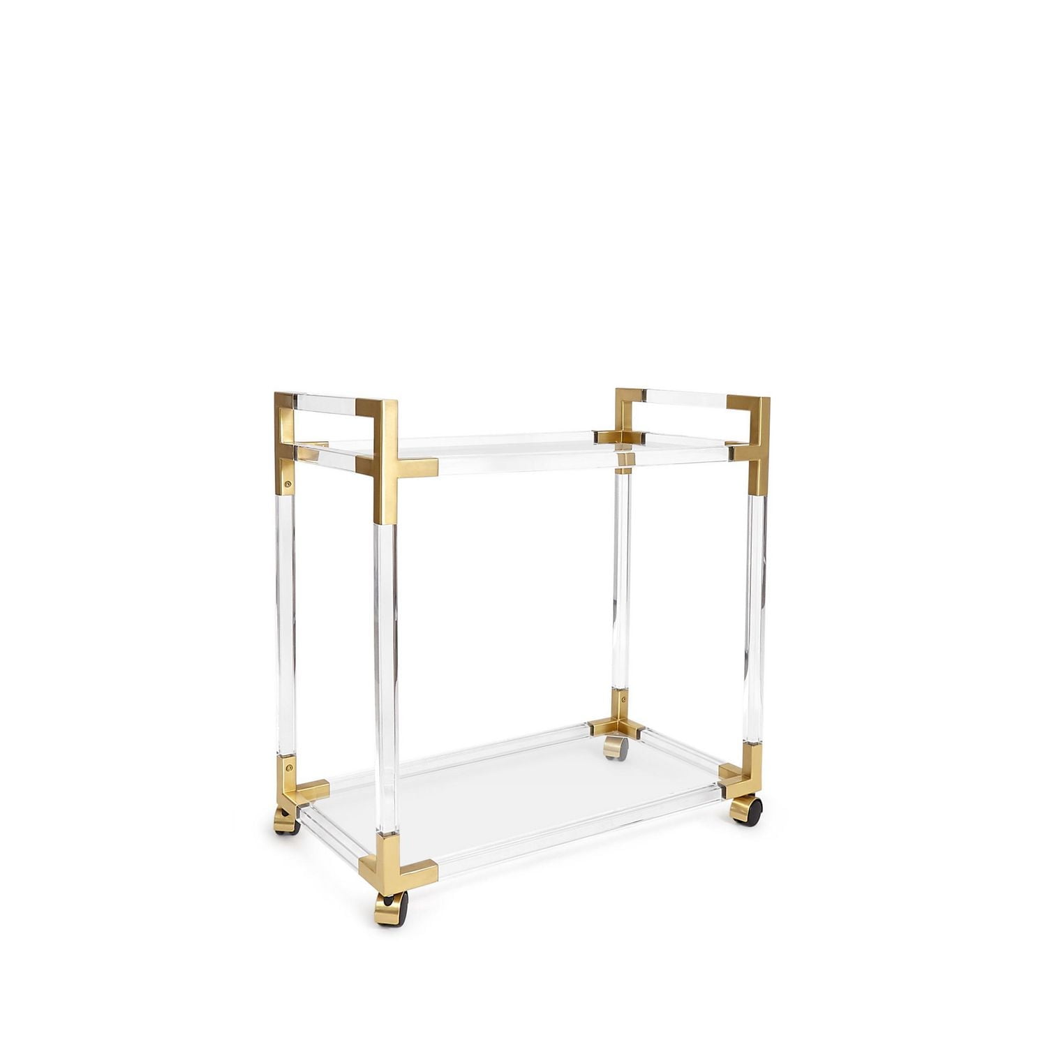 Acrylic Gold Bar Cart With Glass Top