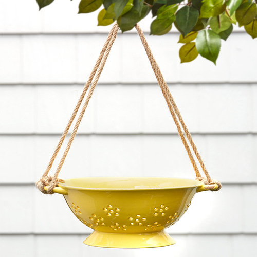 Ceramic Colander Hanging PlantersYellow