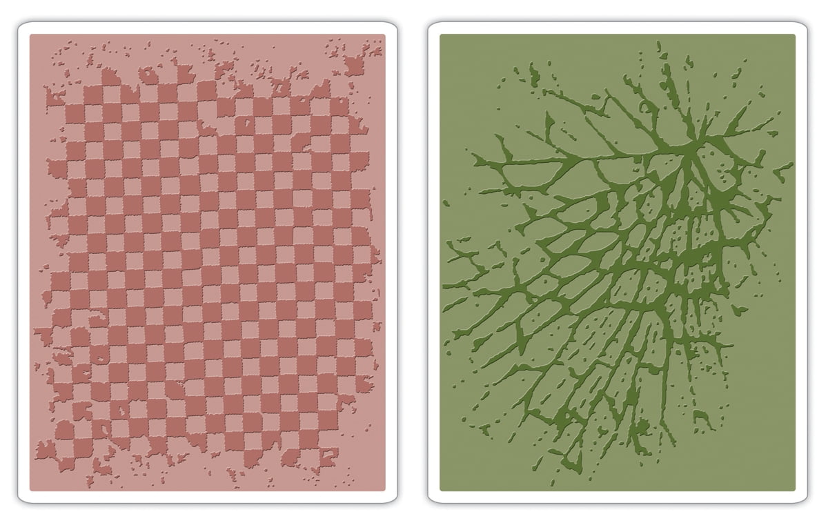 Tim Holtz Alterations Texture Fades Embossing Folders, Checkerboard & Cracked