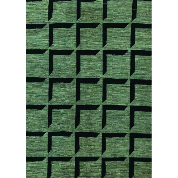 Ahgly Company Indoor Rectangle Abstract Turquoise Blue Modern Area Rugs, 2' x 3'