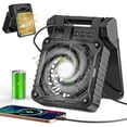 thumbnail image 1 of Ventilador solar para acampar JINLICTE 10400 mAh con linterna LED de 4 velocidades, 1 of 9