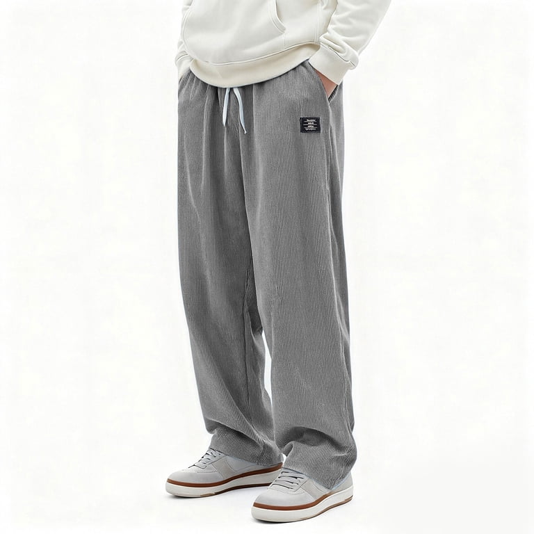Trousers for Men 40X34 Mens Corduroy Pants Baggy Wide Leg