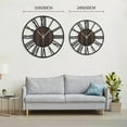 thumbnail image 3 of Extra Large Wall Clocks,Silent Little Ticking,Battery Operated Vintage Round Modern Wood Wall Clock for Living Room, Bedroom,Farmhouse,Office Home Decor-32 Inch(Black-Roman Numerals), 3 of 8