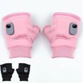 thumbnail image 2 of PONPRNGY 1 Pair Portable Heating Gloves Fingerless Heated Gloves for Women Men Rechargeable Hand Warmer for Indoor and Outdoor, 2 of 2