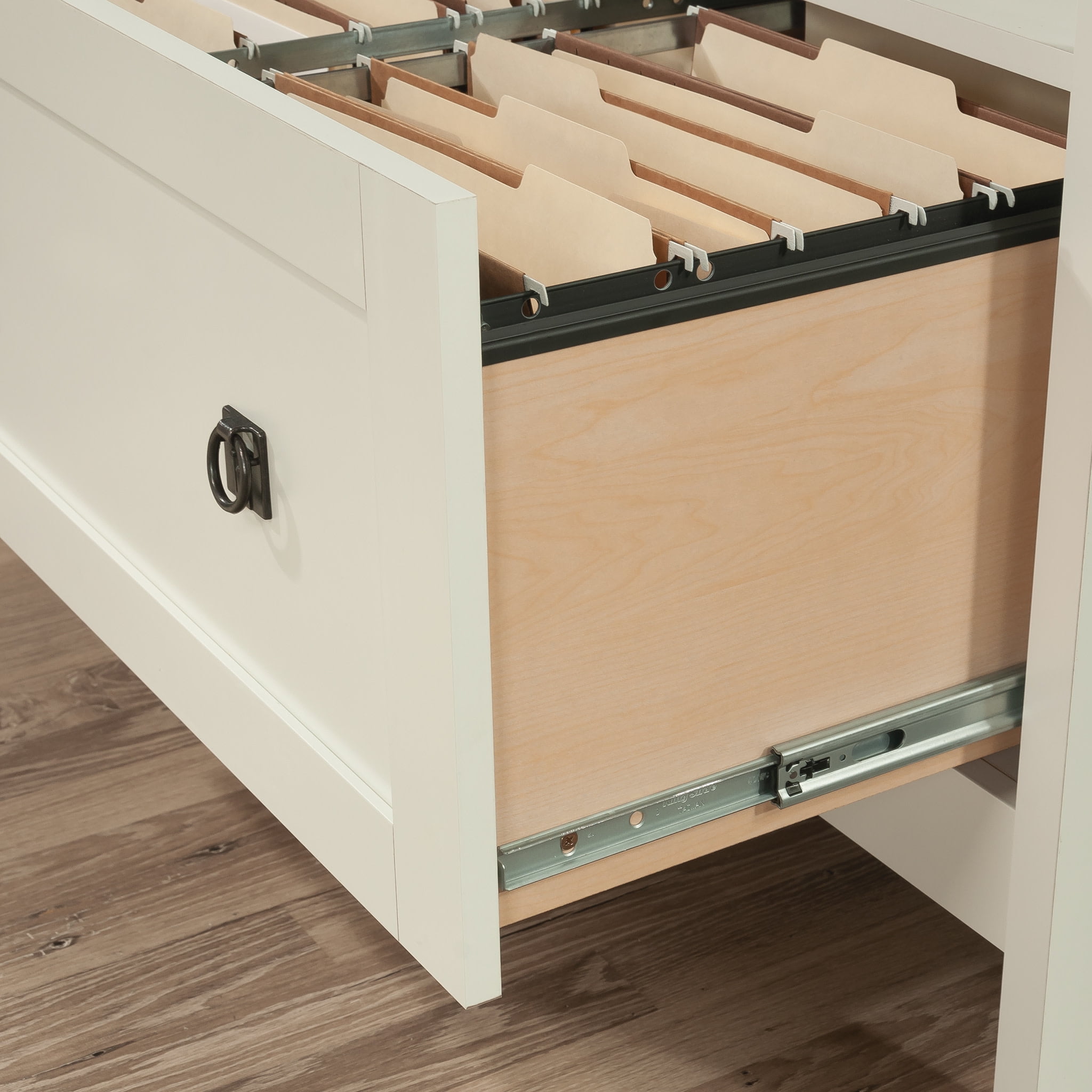 Sauder August Hill Open Shelf Lateral File Cabinet, Finish, Each, Soft White