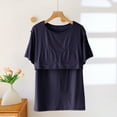 thumbnail image 4 of Ltctricy Women's T-Shirts with Built in Bra short sleeve crew neck soft comfy pajama tops casual loose tee blouses, 4 of 5