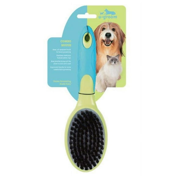 PetEdge US1352 16 9 in. UG Bristle Pin Combo Pet Brush
