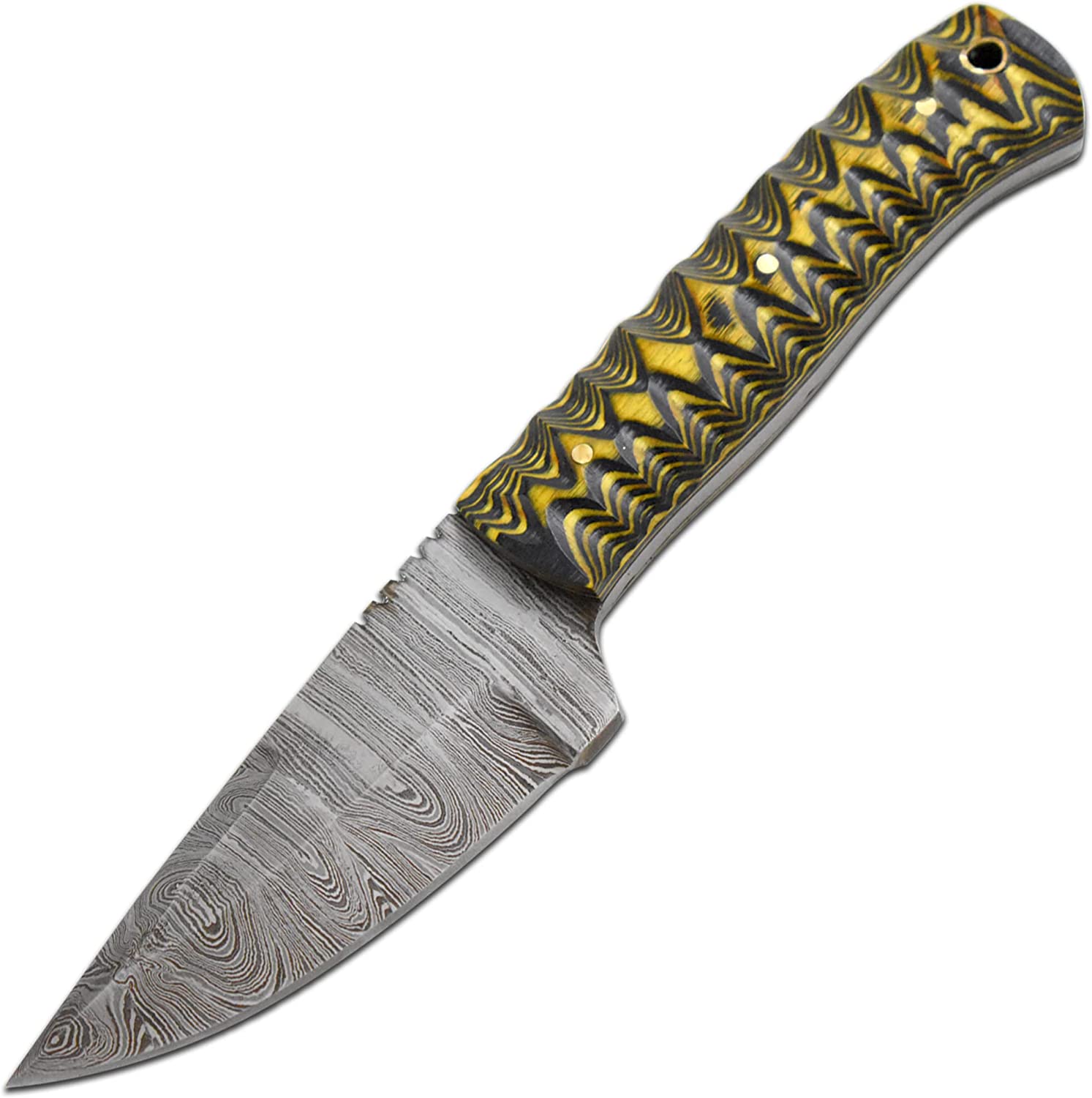 Old Ram Handmade Real Damascus Steel Two Tone Full Tang Hunting Knife