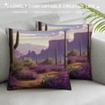thumbnail image 3 of GOSMITH   Throw Pillow Covers  Square Pillowcases Covers Purple American Landscape Cactus Soft Pillowcases Modern Farmhouse Home Decor Sofa Cushions Covers for Couch Bed Living Room, 3 of 5
