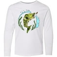 thumbnail image 3 of Inktastic Leaping Bass Fish Fishing Illustration Long Sleeve Youth T-Shirt, 3 of 5