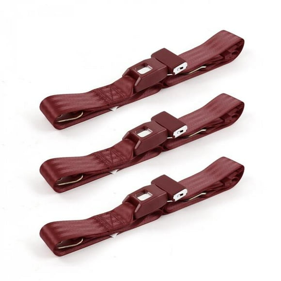 VW Type 3 Squareback Standard 2 Point Burgundy Lap Bench Seat Belt Kit - 3 Belts
