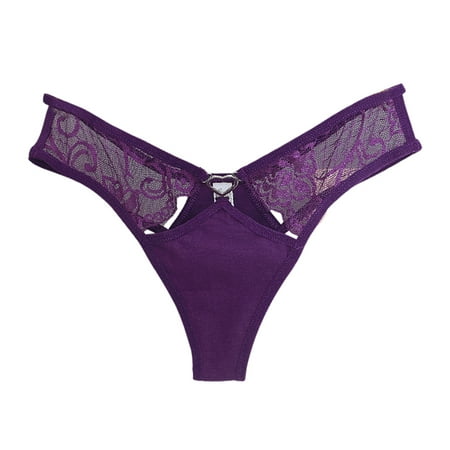Yuhangmm Women s Panties Women s Underwear Open Sexy Underwear Solid Color Lace Transparent T Pants Thong Lace High Waist Panties