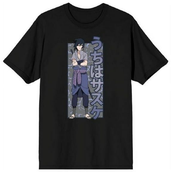 Naruto Shippuden Sasuke Uchiha Men's Black Graphic Tee-Small