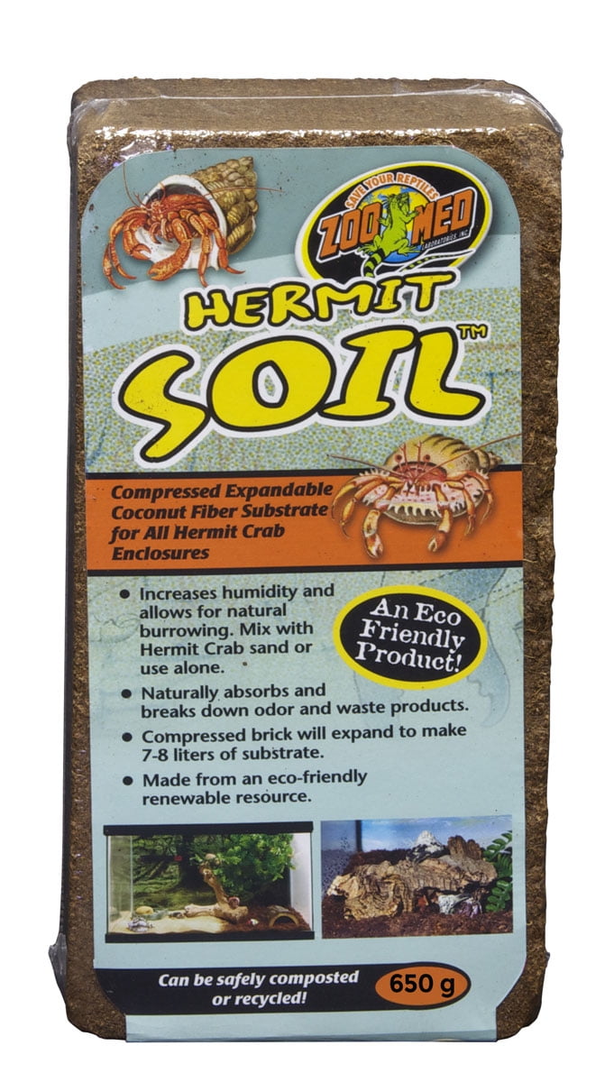 6 count Zoo Med Hermit Crab Soil Compressed Expandable Coconut Fiber