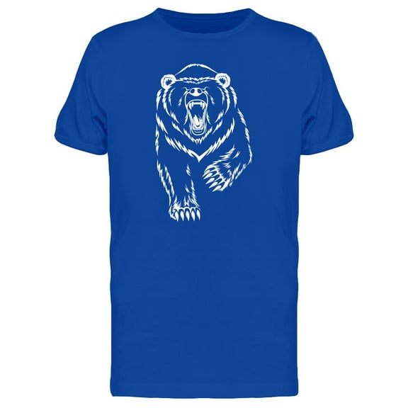 Grizzly Bear White Silhouette Tee Men's -Image by Shutterstock