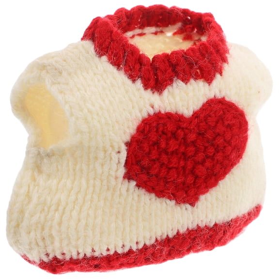 OFFIGAM Red Valentines Day Pet Sweater Soft Knit Warm Outfit for Small Animals