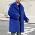thumbnail image 5 of safuny Warm Faux Fur Long Sleeve Jacket Men Stylish Turn Down Collar Casual Outerwear Daily Wear able Soft Fabric Fashionable Blue M, 5 of 7