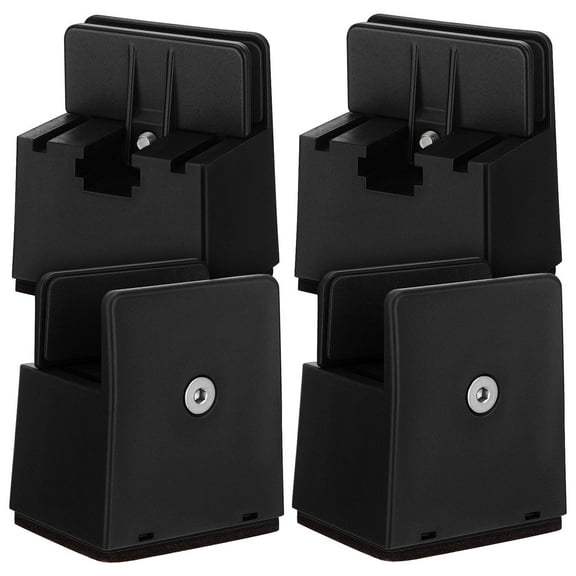 HOOWIFFY Black Metal Adjustable Furniture Risers for Tables Sofas 4 Pieces Heavy Duty Support