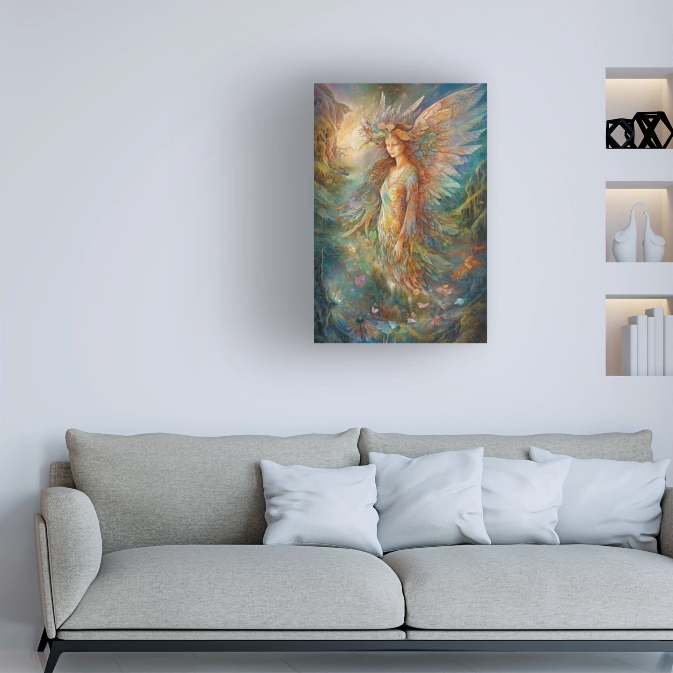 Canvas Wall Art - Mikey Bergman 'Jw Faerie 35' Wall Art for Living Room, Bedroom, or Office Décor by Trademark Fine Art - 30 x 47 Inches