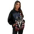 thumbnail image 7 of SCRAWLGOD Vintage American Flag Wolf Print Black Womens Casual Crew Neck Sweatshirt with Pockets Loose Fit Comfy Long Sleeve Lightweight Pullover Drop Shoulder Tops Fall Clothes, 3XL, 7 of 7